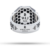 An artistic representation of heritage and tradition with the oxidized silver ring themed on Shivaji Maharaj.