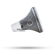 Oxidized Bitcoin ring crafted from 925 Sterling Silver