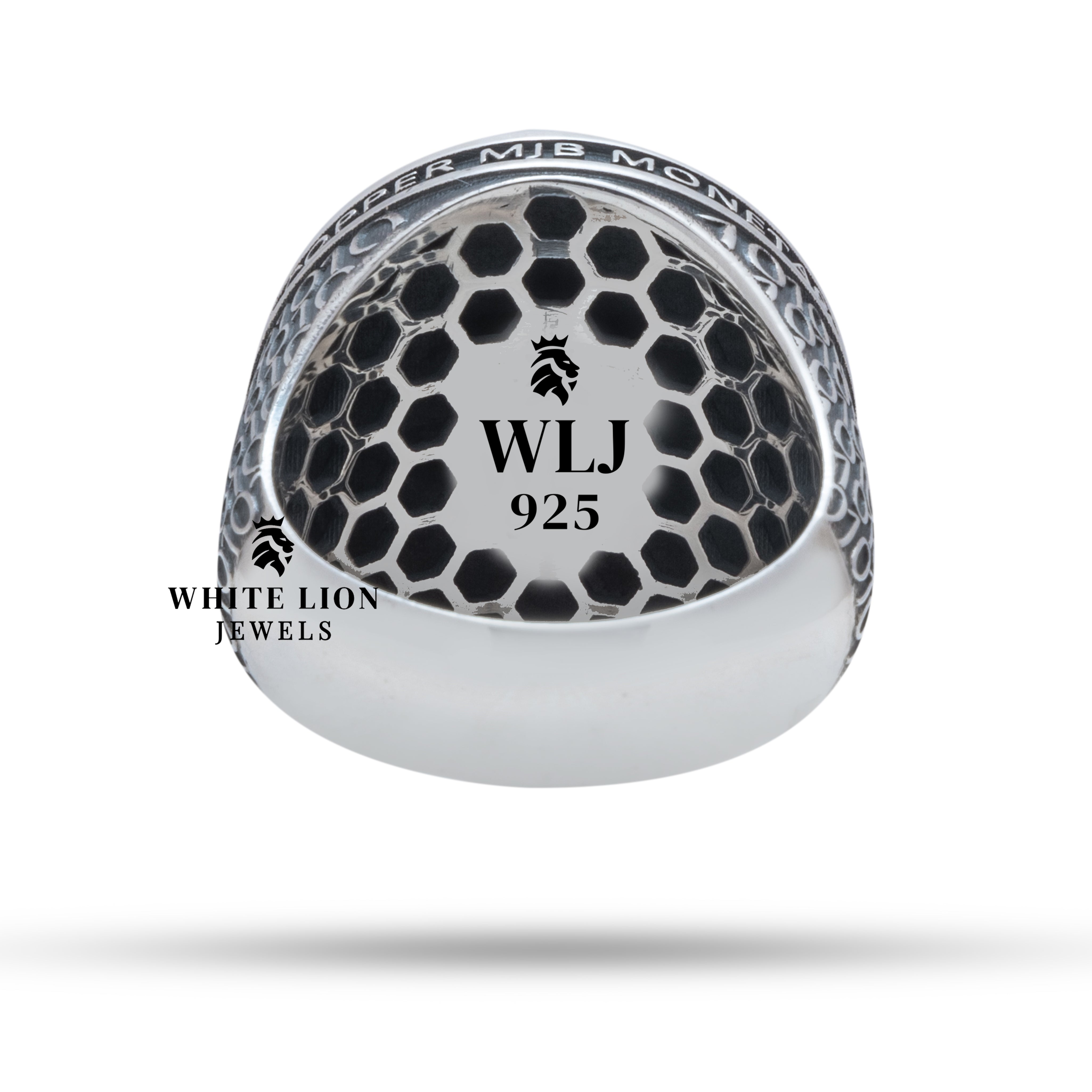 Exclusive 925 Silver Ring with Bitcoin theme by White Lion Jewels