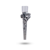 Roses Skull 925 Sterling Silver Hookah Filter showcasing intricate design, made in oxidized silver, ideal for elegant hookah lovers.