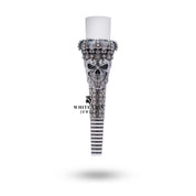 Intricate 925 sterling silver hookah filter featuring oxidized skull motif