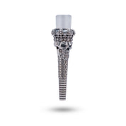 Sterling silver hookah filter with king skull crown design, luxury 925 hookah accessory