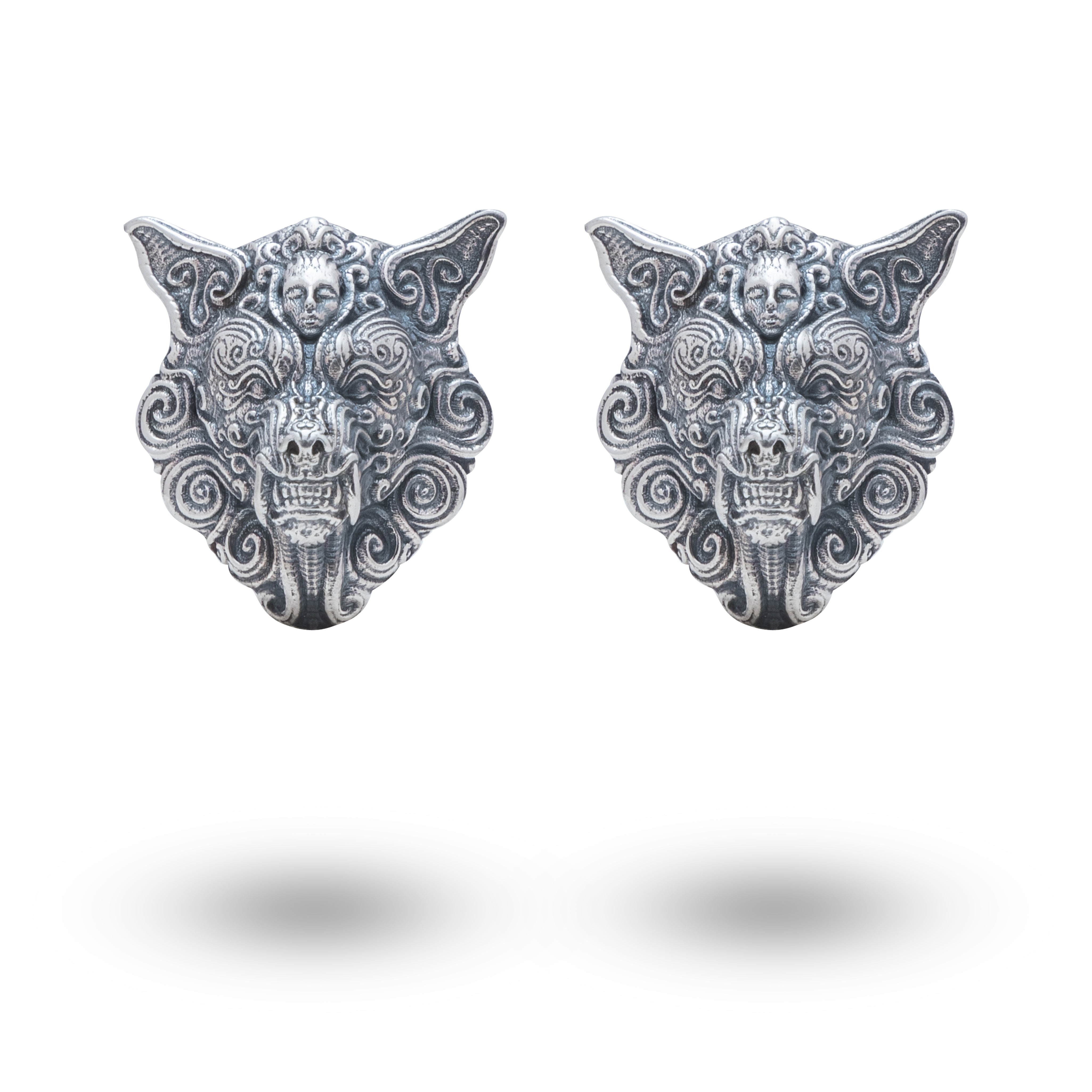 Wolf 925 Sterling Silver Cufflinks showcasing fine craftsmanship and elegance for men's formal wear.