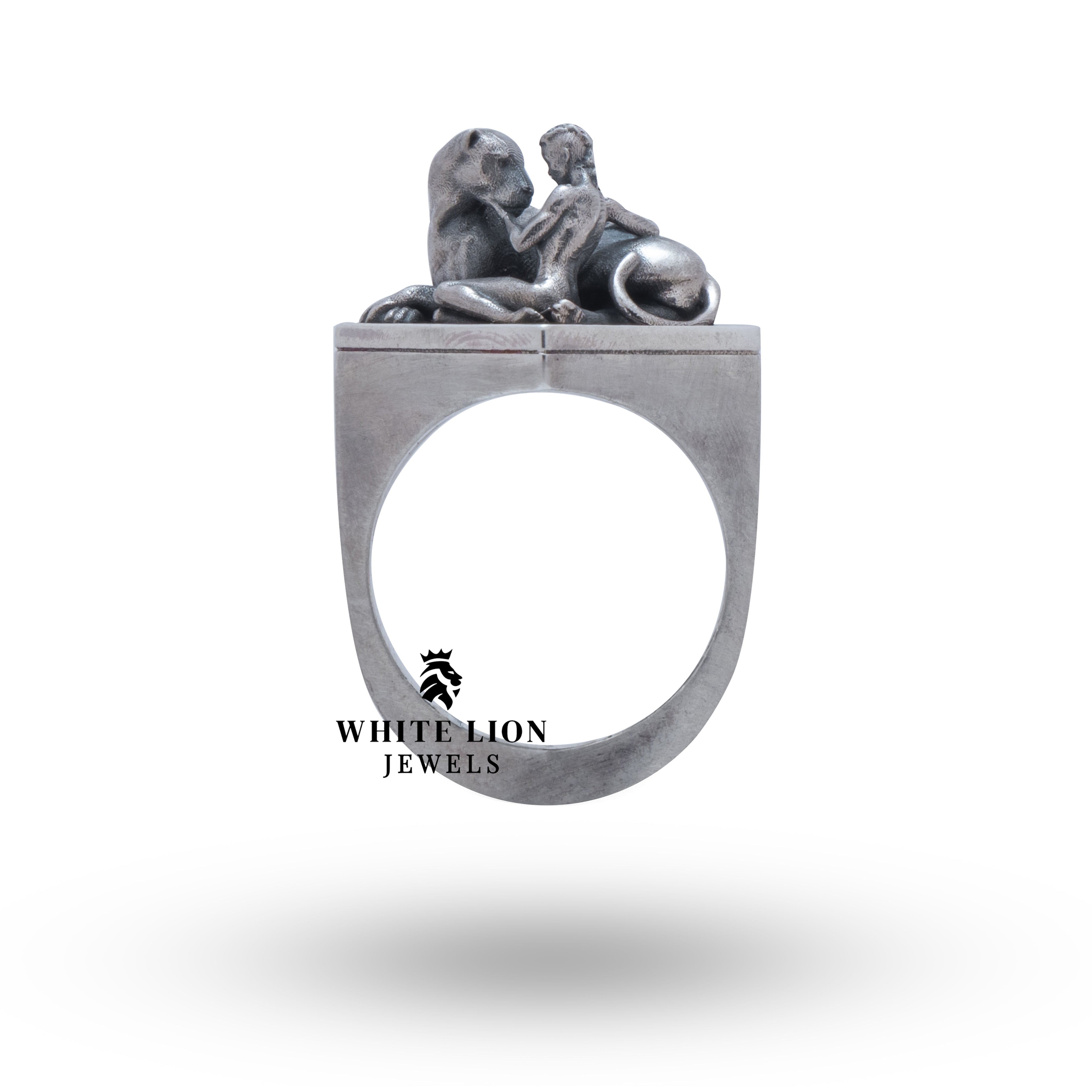 Top view of Amazon 925 Sterling Silver Ring displaying the elegant craftsmanship.