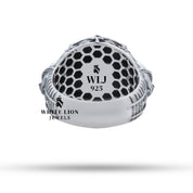 Packaging of Scarab Pharaoh Egyptian 925 Sterling Silver Ring from White Lion Jewels.