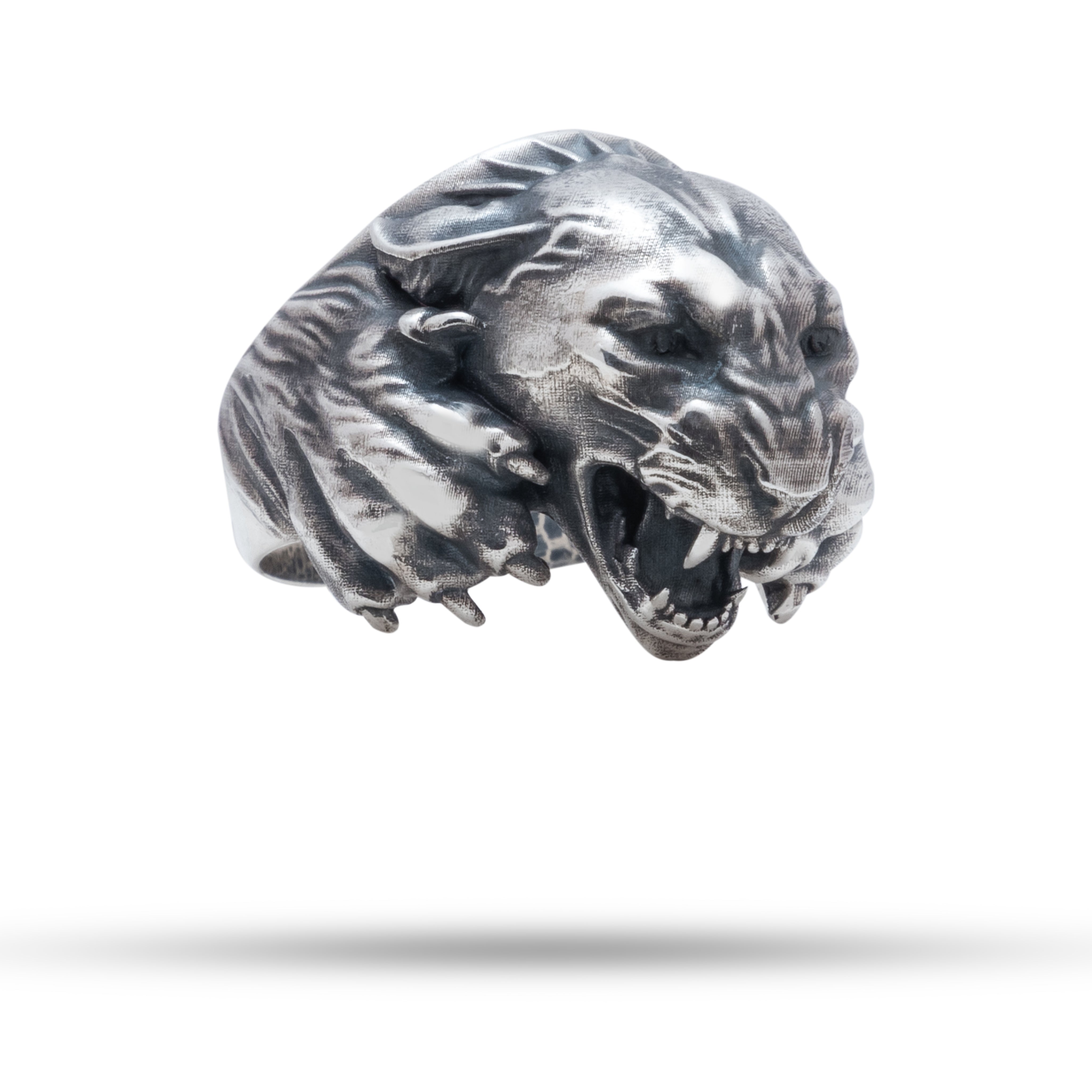 Wild Panther 925 Sterling Silver Ring showcasing its intricate oxidized design