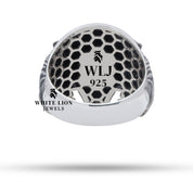 Luxury Wild Panther 925 sterling silver ring by White Lion Jewels