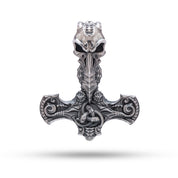 Odin Hammer 925 Sterling Silver Pendant with oxidized finish by White Lion Jewels, symbolizing strength and resilience.