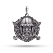 Angled view of the Viking Seafaring Scandinavian 925 Sterling Silver Pendant showcasing its intricate design and oxidized finish