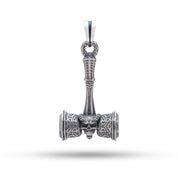 Sterling Silver Viking Hammer Pendant with Oxidized Finish suitable for casual and formal occasions.