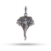 Angel Good Wishes 925 Sterling Silver Pendant with oxidized finish, showcasing intricate artistry and elegance