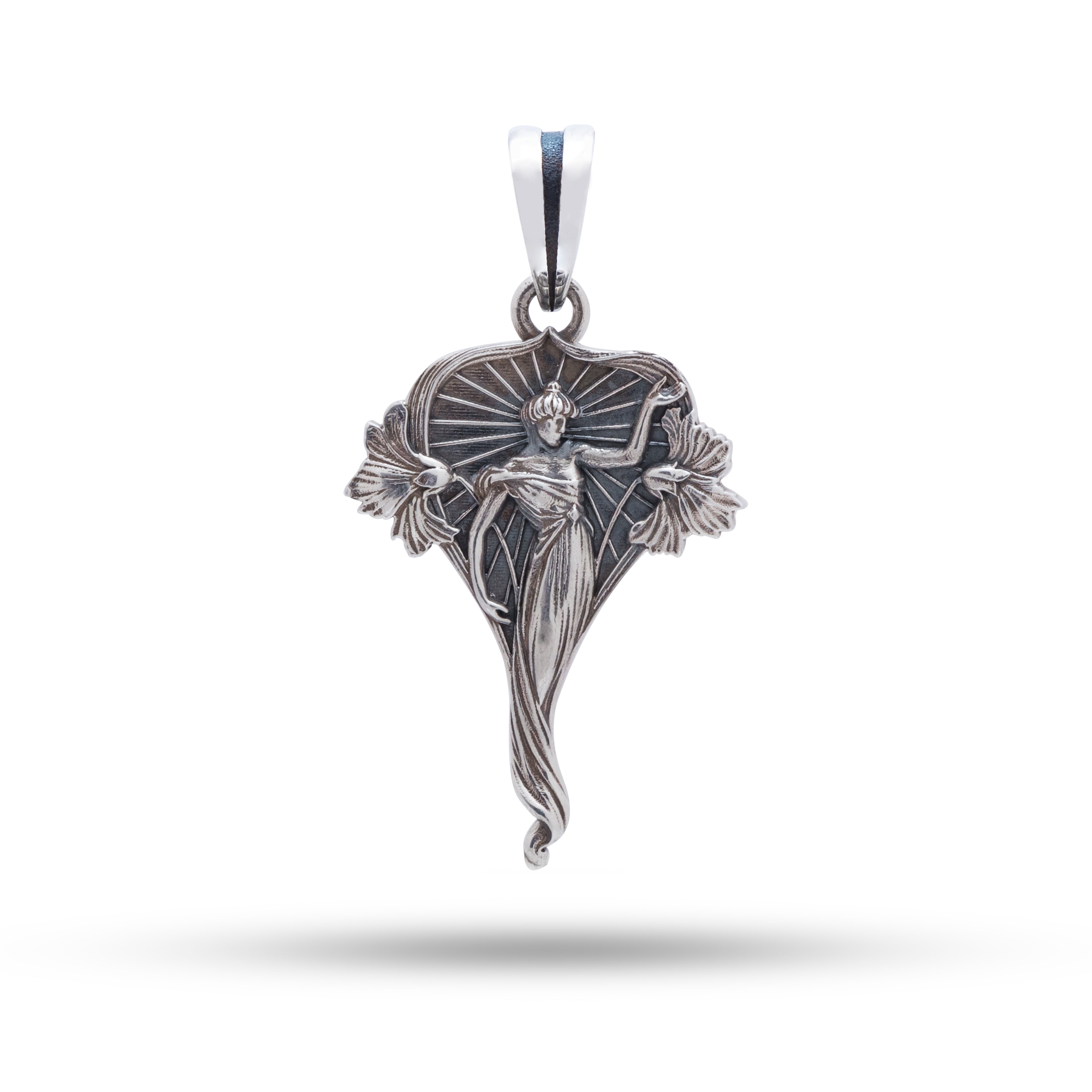 Angel Good Wishes 925 Sterling Silver Pendant with oxidized finish, showcasing intricate artistry and elegance