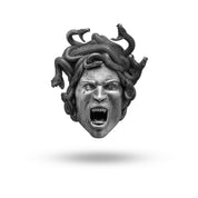 Angry Medusa Gorgon Snakes Brooch | 925 Sterling Silver | Mythological Elegant Jewelry | Unique Gift for Collectors