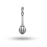 Front view of Hanuman Protector Gada Sterling Silver Pendant with 925 oxidized finish, showcasing intricate detailing in silver craftsmanship.