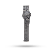 Front view of Gangster Monkey 925 Sterling Silver Lighter in oxidized finish showcasing intricate design.