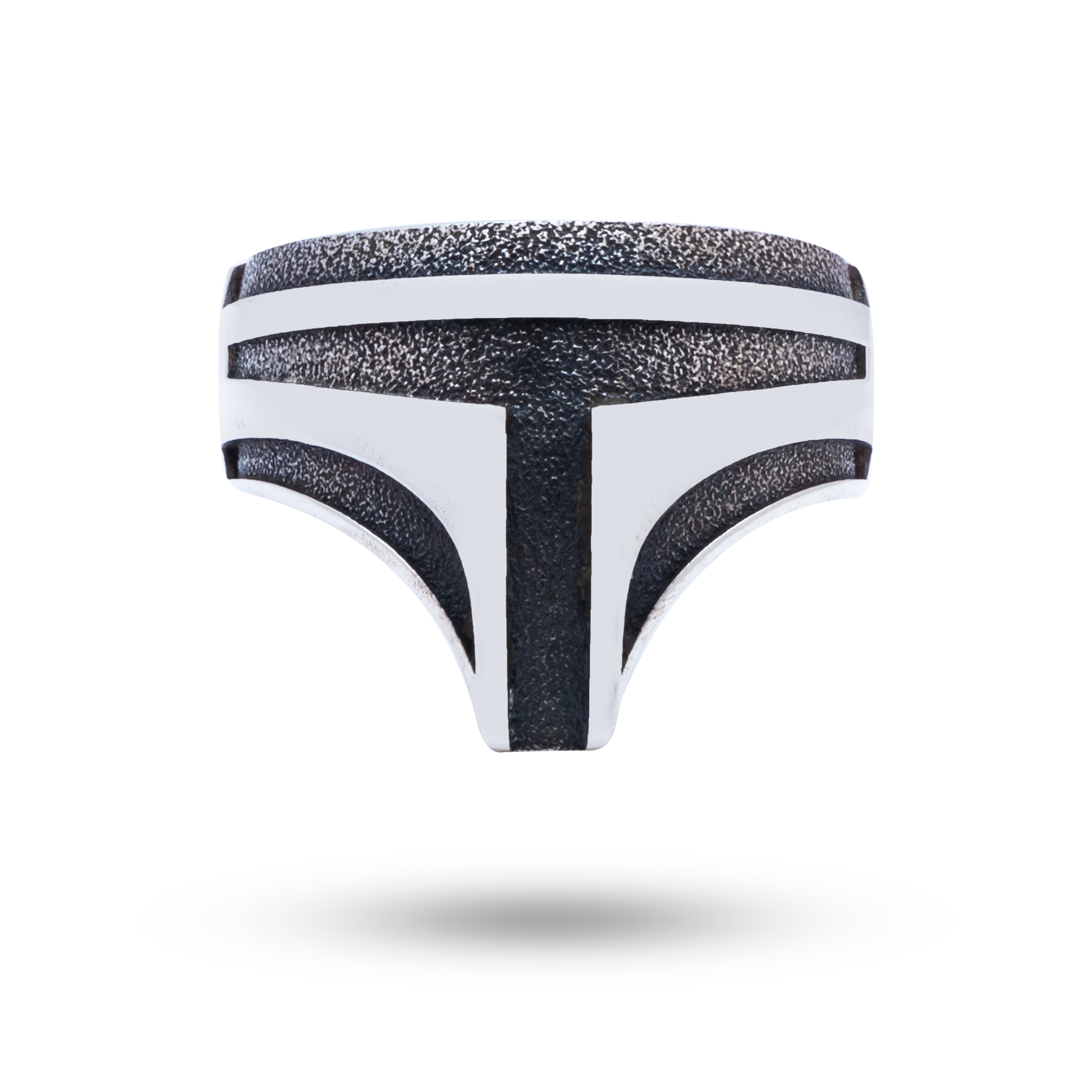 Star Wars Medieval Helmet 925 Sterling Silver Ring with oxidized silver finish.