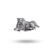 Close-up of the handcrafted oxidized silver panther brooch showcasing intricate details