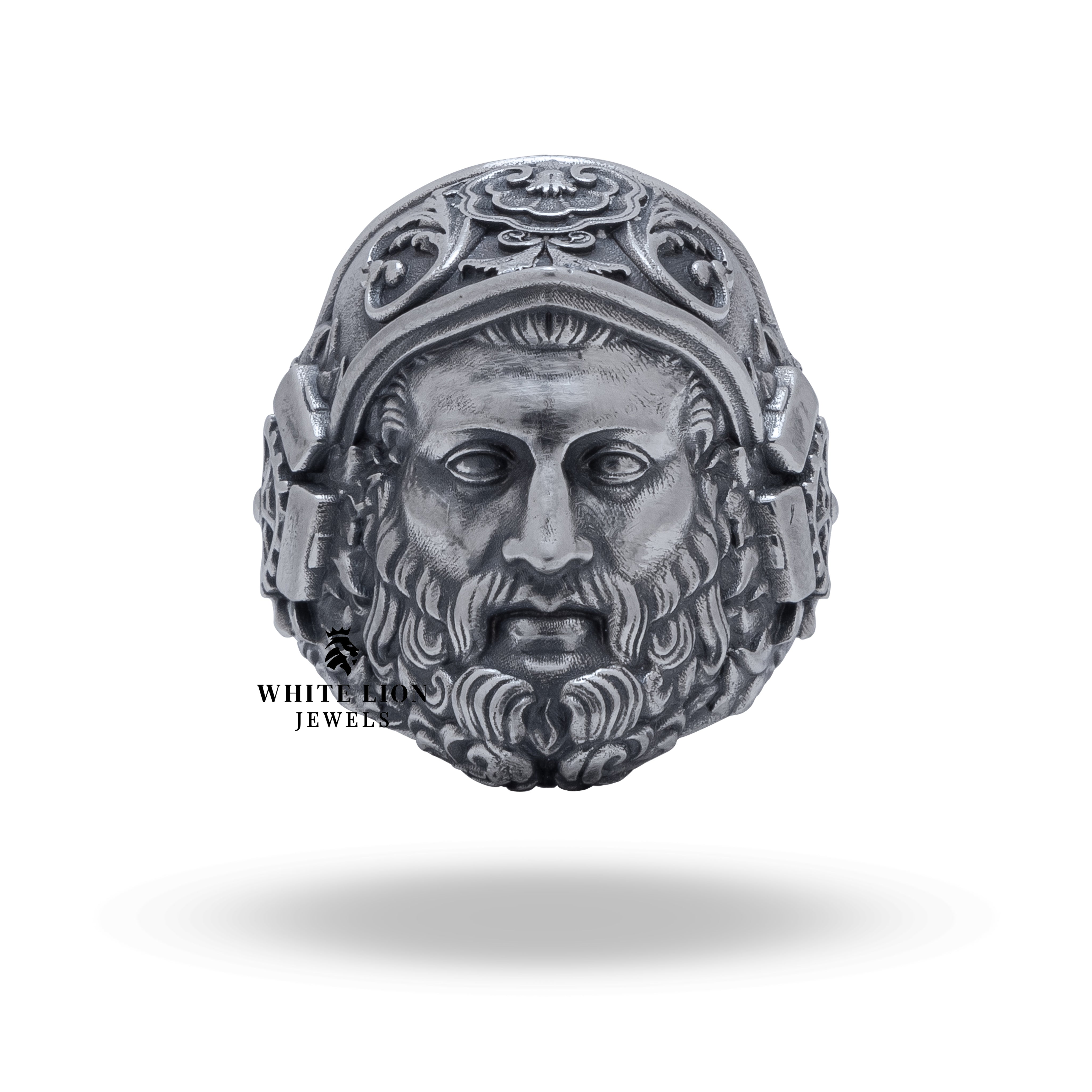 Luxurious oxidation effect on the sterling silver ring showcasing artisanal detail