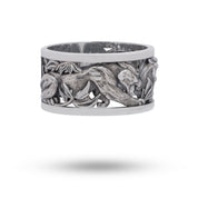 Luxury Puma 925 Sterling Silver Ring with Oxidized Finish