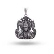 Blessing Hanuman 925 Sterling Silver Pendant with Oxidized Finish front view