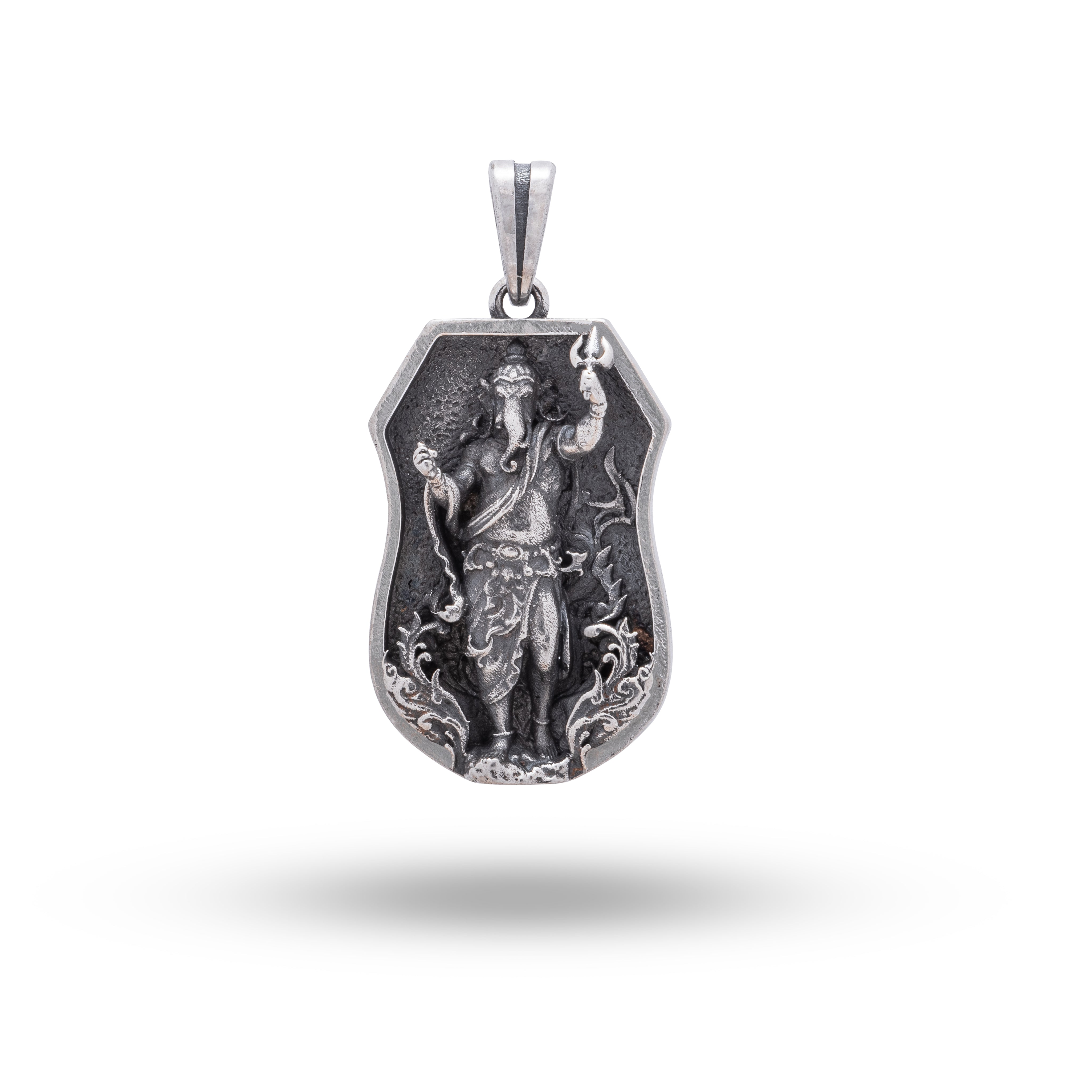 Sterling Silver Pendant featuring Lord Ganesha design with oxidized finish