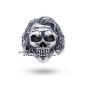 Joker Skull ring showing sterling silver craftsmanship - side view