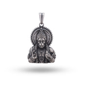 Blessing Hanuman Evil Protector Pendant in 925 Sterling Silver showcasing detailed design and protective motif.