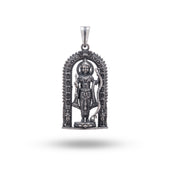 925 Sterling Silver Pendant of Lord Shree Rama with oxidized finish for divine elegance. Crafted by White Lion Jewels.