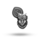 Oxidized Sterling Silver Shrinathji pendant with intricate craftsmanship