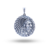 American Indian 925 Sterling Silver pendant with intricate design, oxidized finish, and nickel-free quality.