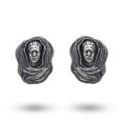 Drowning 925 Sterling Silver Cufflinks in oxidized silver, perfect for men's formal wear by White Lion Jewels.