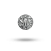 Royal Elephant Head Button Set in 925 Sterling Silver, oxidized finish for luxurious style.