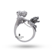 Statement piece- Lady Panther Two-Tone Silver Ring ready to wear for upscale events and elegant gatherings.