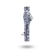 Close-up of Lion 925 Sterling Silver Lighter revealing handcrafted detailing