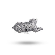 Elegant Sitting Panther Brooch styled on a classic evening gown for a refined look