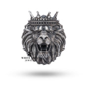 Sterling Silver Lion King Crown Ring with oxidized color, side view