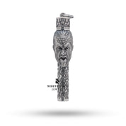 Side view of Maori 925 Sterling Silver Lighter with visible artisan details and luxury craftsmanship