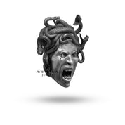 Angry Medusa Gorgon Snakes Brooch | 925 Sterling Silver | Mythological Elegant Jewelry | Unique Gift for Collectors