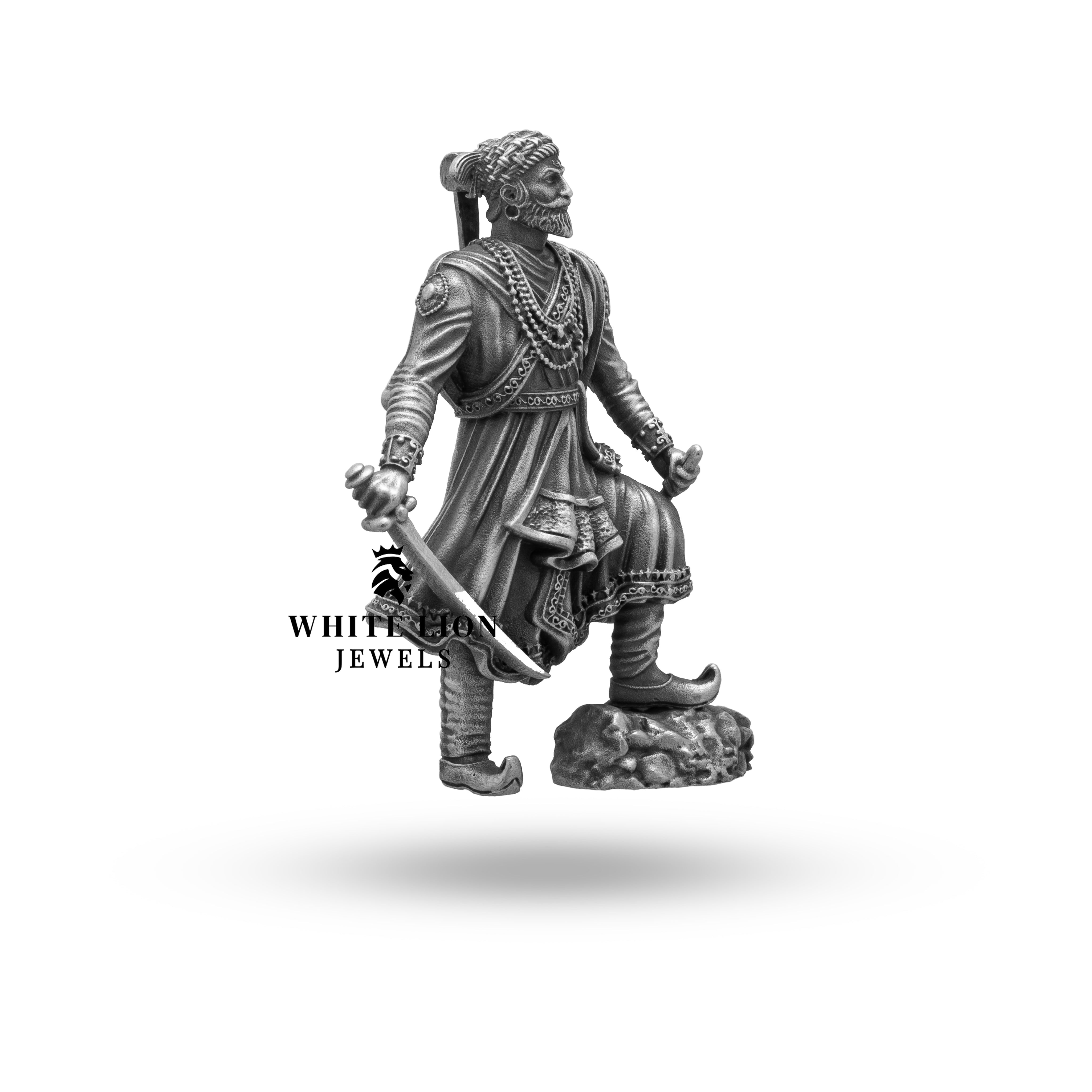 Heritage Shivaji Maharaj Brooch | 925 Sterling Silver | Artisan Crafted | Timeless Elegance