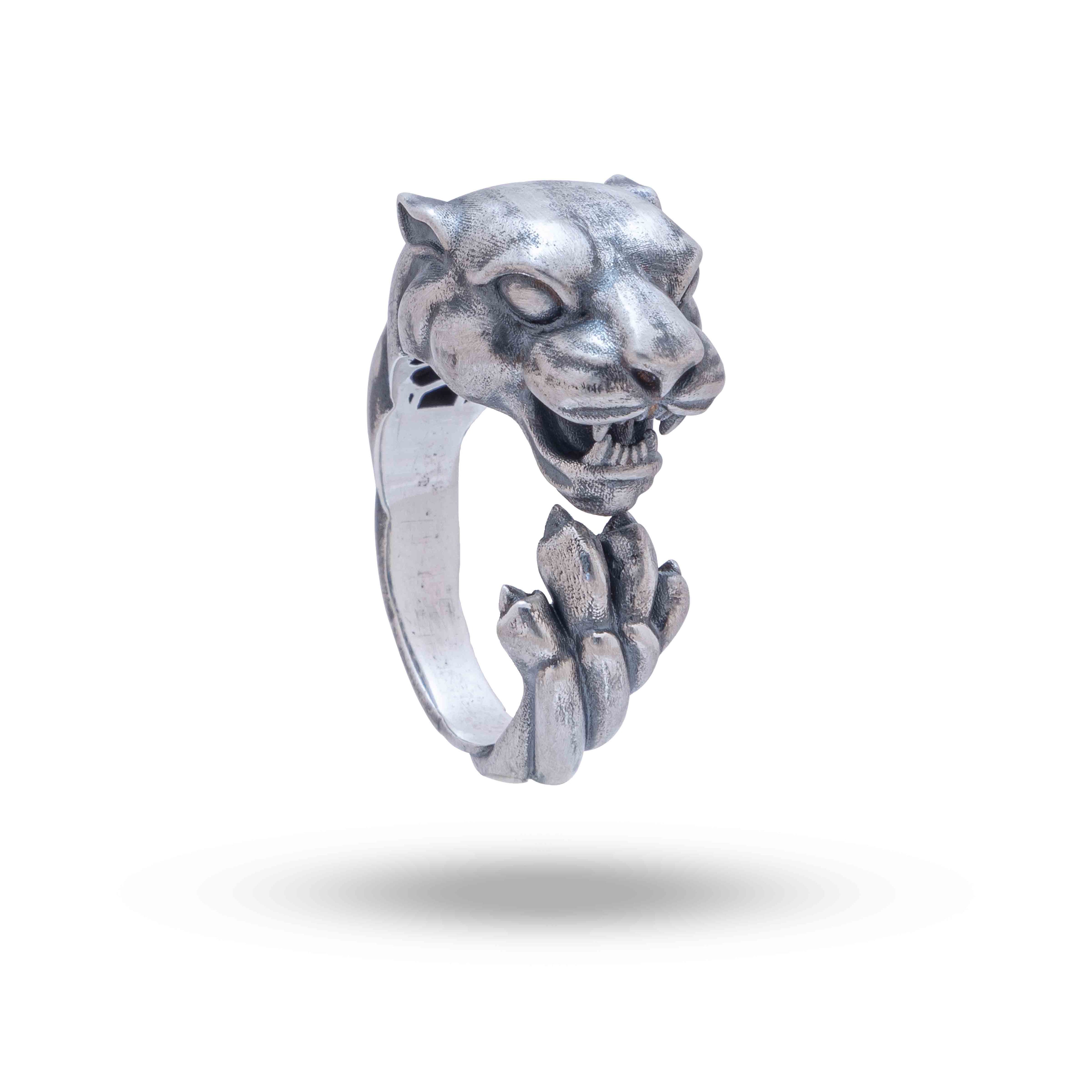 Jaguar Panther Cat Pantera 925 Sterling silver Ring