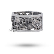 Round Oxidized Puma 925 Sterling Silver Ring