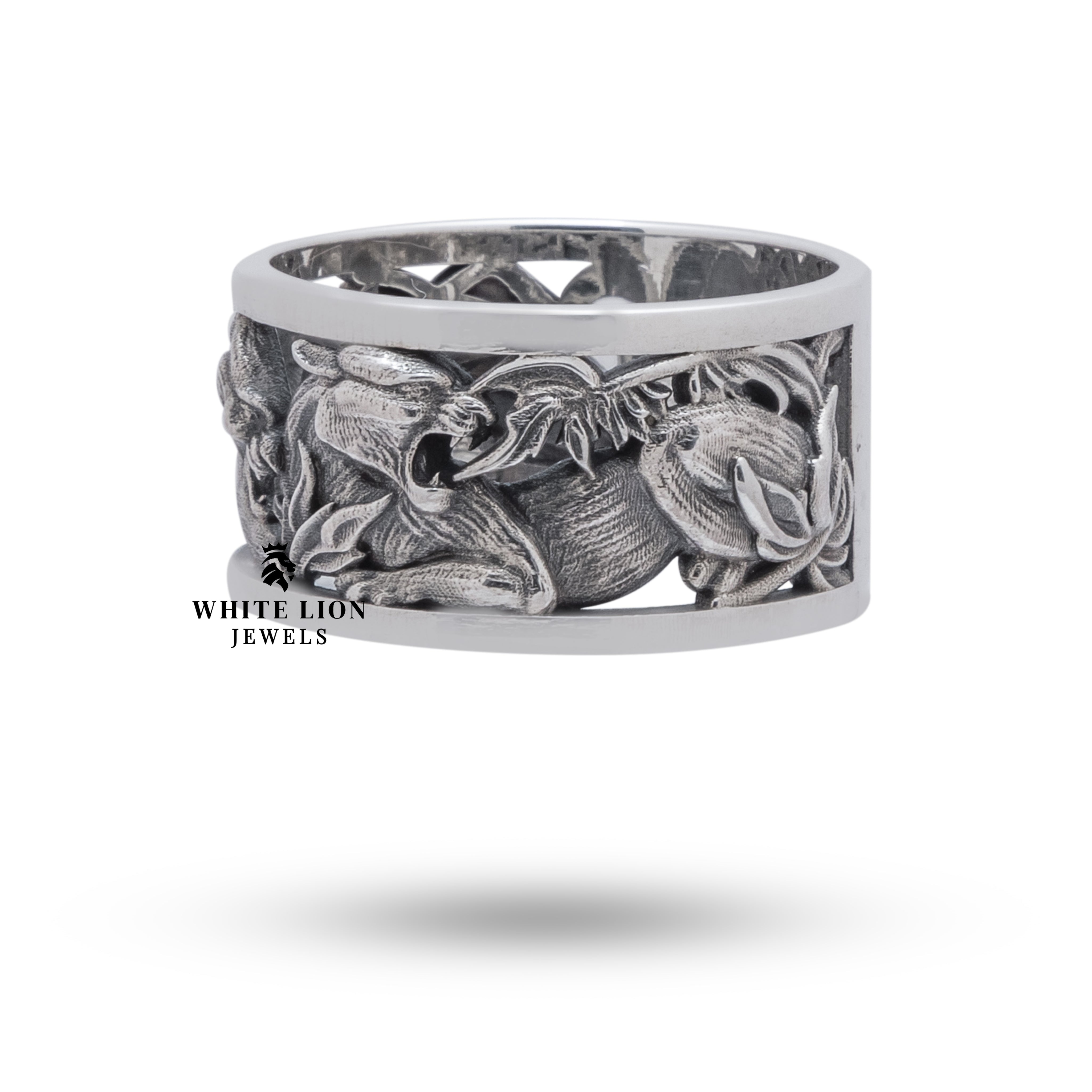 Round Oxidized Puma 925 Sterling Silver Ring