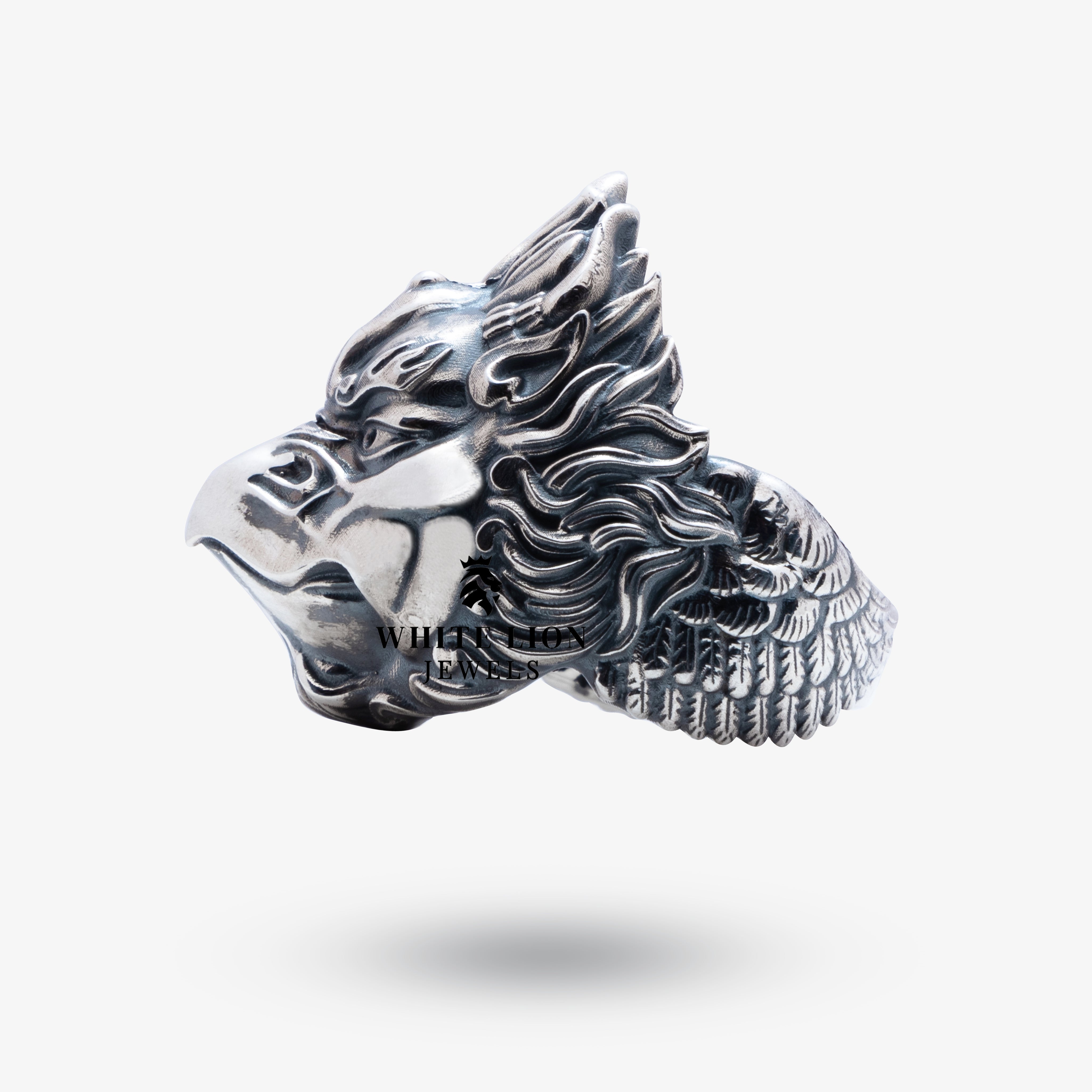 Garuda 925 Sterling Silver Ring worn on finger showcasing its elegance