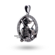 Artisan-crafted Hercules 925 Sterling Silver Pendant with protective coating, 3.0 cm diameter