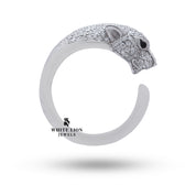 Wearing Panther 925 Sterling Silver Ring, highlighting its elegant design.