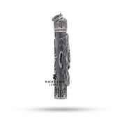Open Hunter 925 Sterling Silver Lighter, revealing its artisanal craftsmanship.