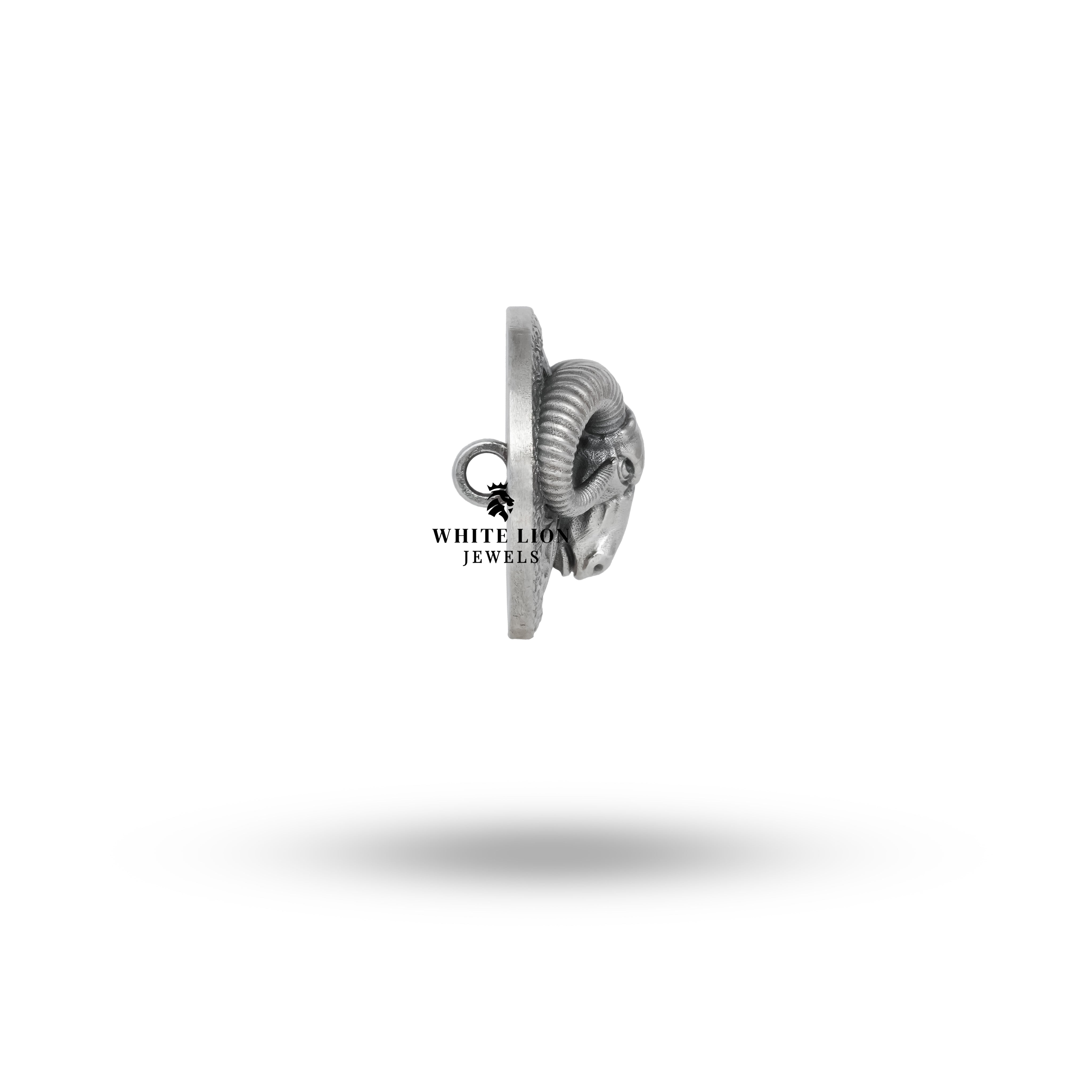 Stylish Ram Head Button Set worn with a traditional Nehru jacket.