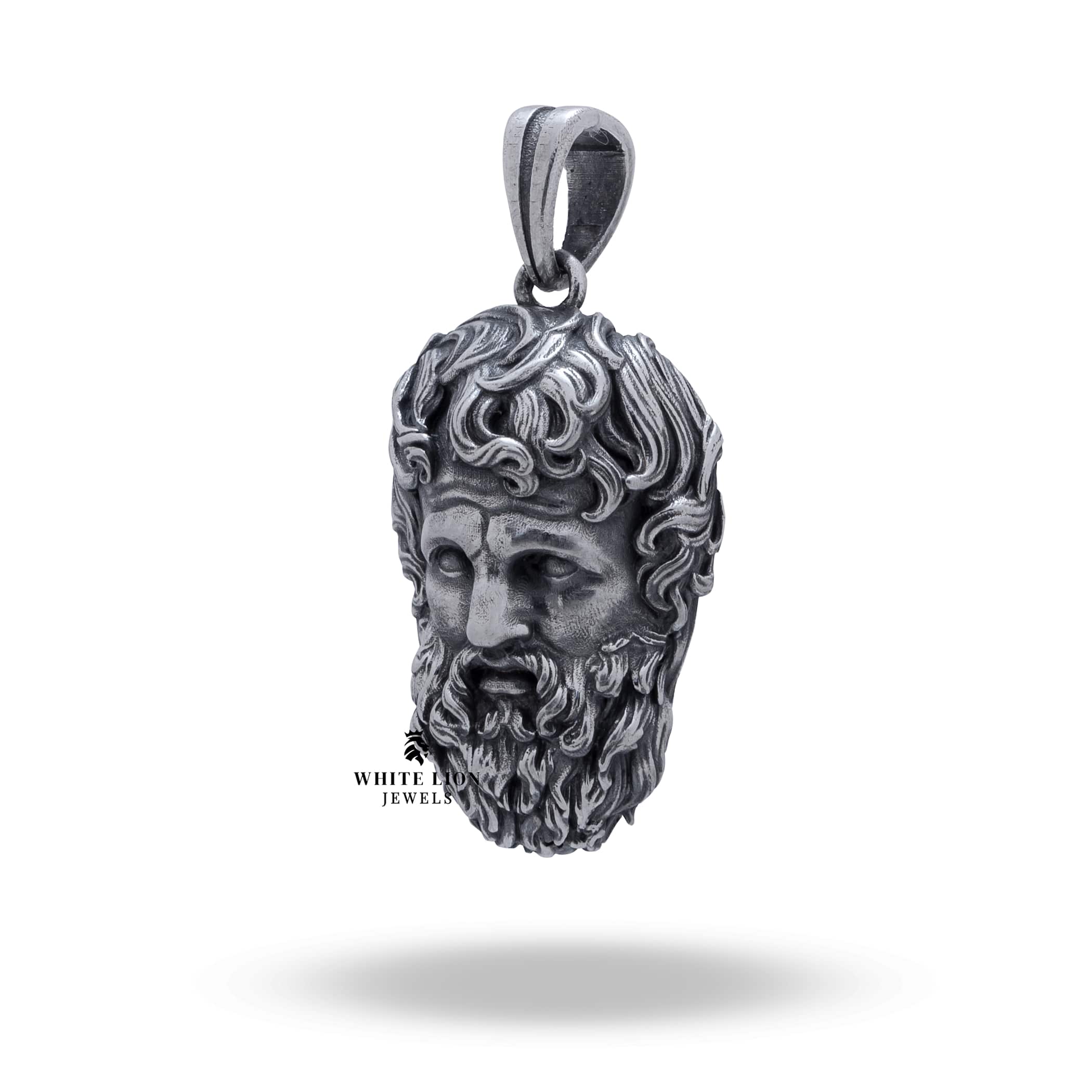 Back design of Zeus God Of Thunder 925 Sterling Silver Pendant with oxidized detailing