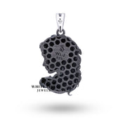 Medusa Gorgon Goddess Relief 925 Sterling Silver Pendant worn style image, illustrating its 3.0 cm diameter elegance.