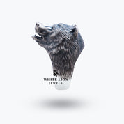 Back view of Bear Animal 925 Sterling Silver Ring featuring smooth finish